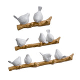 Maxbell 3pcs Resin Birds Figurine Wall Hooks Coat Rack Holder Clothes Wall Hanger