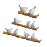 Maxbell 3pcs Resin Birds Figurine Wall Hooks Coat Rack Holder Clothes Wall Hanger