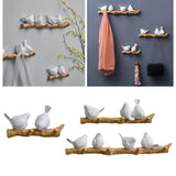 Maxbell 3pcs Resin Birds Figurine Wall Hooks Coat Rack Holder Clothes Wall Hanger