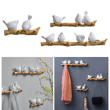 Maxbell 3pcs Resin Birds Figurine Wall Hooks Coat Rack Holder Clothes Wall Hanger