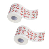 Maxbell 2 Pcs Santa Claus Printed Paper Roll Christmas Room Home Decor Novelty Gifts