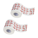 Maxbell 2 Pcs Santa Claus Printed Paper Roll Christmas Room Home Decor Novelty Gifts