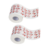 Maxbell 2 Pcs Santa Claus Printed Paper Roll Christmas Room Home Decor Novelty Gifts