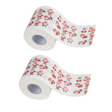 Maxbell 2 Pcs Santa Claus Printed Paper Roll Christmas Room Home Decor Novelty Gifts