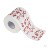 Maxbell 2 Pcs Santa Claus Printed Paper Roll Christmas Room Home Decor Novelty Gifts