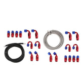 Maxbell AN 6 Nylon Braided Oil Fuel Hose for 10 Pieces Aluminum Fittings