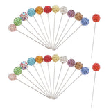 Maxbell 24 Pcs Multicolor Rhinestone Dressmaker Pins DIY Sewing Quilting Accessories