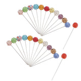 Maxbell 24 Pcs Multicolor Rhinestone Dressmaker Pins DIY Sewing Quilting Accessories