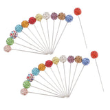 Maxbell 24 Pcs Multicolor Rhinestone Dressmaker Pins DIY Sewing Quilting Accessories