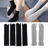 Maxbell 3 Pairs Split 2 Toe Flip Flop Socks Tabi/Ninja/Geta Socks Unisex Gray+Black