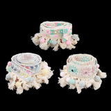 Maxbell 3 Yards Ethnic Style Ball Fringed Lace Jacquard Ribbon with Pompom Ball Trim