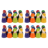 Maxbell 48 Pieces Rainbow Wooden Peg Dolls People Dolls Decorative Craft Kids Toys