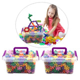 Maxbell 600 Pieces Creative Plastic Snowflake Building Blocks Puzzle Kids STEM Toys