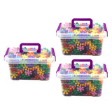 Maxbell 900 Pieces Creative Plastic Snowflake Building Blocks Puzzle Kids STEM Toys