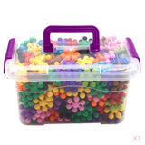 Maxbell 900 Pieces Creative Plastic Snowflake Building Blocks Puzzle Kids STEM Toys