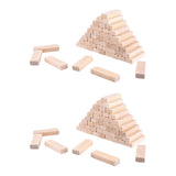Maxbell 100x Wooden Blocks -2inch - Wood Rectangle Blocks for Crafts & DIY Projects