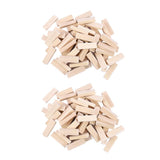 Maxbell 100x Wooden Blocks -2inch - Wood Rectangle Blocks for Crafts & DIY Projects