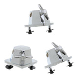 Maxbell 3Pcs Chrome Floor Tom Leg Mount Bracket Tom Drum Set Replacement Part Access