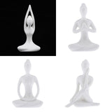 Maxbell 4Pcs Ceramic Yoga Figure Ornament Statue Sculpture Zen Garden Desk Decor