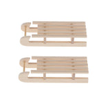 Maxbell 1/12 Dollhouse Unfinshed DIY Wooden Toboggan Sled Garden Outdoor Decor 2pcs