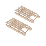 Maxbell 1/12 Dollhouse Unfinshed DIY Wooden Toboggan Sled Garden Outdoor Decor 2pcs
