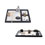 Maxbell 2Pcs Buddha Zen Sandbox Meditation Sand Box Garden Tabletop Decor