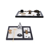 Maxbell 2Pcs Buddha Zen Sandbox Meditation Sand Box Garden Tabletop Decor