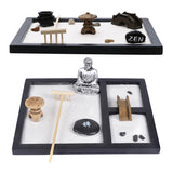 Maxbell 2Pcs Buddha Zen Sandbox Meditation Sand Box Garden Tabletop Decor