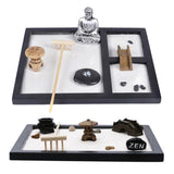 Maxbell 2Pcs Buddha Zen Sandbox Meditation Sand Box Garden Tabletop Decor