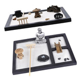 Maxbell 2Pcs Buddha Zen Sandbox Meditation Sand Box Garden Tabletop Decor