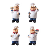 Maxbell 4Pcs Resin Chef Kitchen Decor Table Centerpiece Figurine Home Collectible