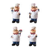 Maxbell 4Pcs Resin Chef Kitchen Decor Table Centerpiece Figurine Home Collectible
