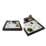 Maxbell 2pcs Wood Zen Sand Box Mini Desktop Sandbox Garden Office Decor Ornaments