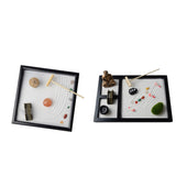 Maxbell 2pcs Wood Zen Sand Box Mini Desktop Sandbox Garden Office Decor Ornaments