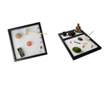 Maxbell 2pcs Wood Zen Sand Box Mini Desktop Sandbox Garden Office Decor Ornaments
