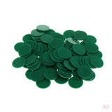 Maxbell 200pcs 25MM barreled Plastic Coin Chip money plane Boundless Green