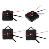 Maxbell 4pcs Wall Clock Movement with Pointer for DIY and Repair black red pointer