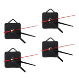 Maxbell 4pcs Wall Clock Movement with Pointer for DIY and Repair black red pointer