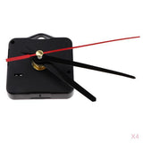 Maxbell 4pcs Wall Clock Movement with Pointer for DIY and Repair black red pointer