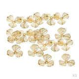 Maxbell 60pcs Metal Flower Shape Slices DIY Charms Pendant Making Accessories Golden