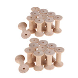 Maxbell 20Pcs Wooden Empty Spools for Wire Thread Bobbins Cord Coils 3.5 x 6cm
