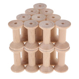 Maxbell 20Pcs Wooden Empty Spools for Wire Thread Bobbins Cord Coils 3.5 x 6cm