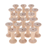Maxbell 20Pcs Wooden Empty Spools for Wire Thread Bobbins Cord Coils 3.5 x 6cm