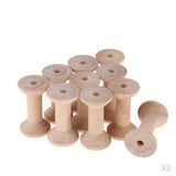 Maxbell 20Pcs Wooden Empty Spools for Wire Thread Bobbins Cord Coils 3.5 x 6cm