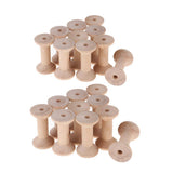 Maxbell 20Pcs Wooden Empty Spools for Wire Thread Bobbins Cord Coils 3.5 x 6cm
