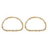 Maxbell 2pcs DIY Natural Bamboo Wooden Purse Bag Handle Handbag Replacement Crafts
