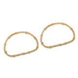 Maxbell 2pcs DIY Natural Bamboo Wooden Purse Bag Handle Handbag Replacement Crafts