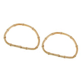 Maxbell 2pcs DIY Natural Bamboo Wooden Purse Bag Handle Handbag Replacement Crafts