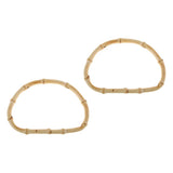 Maxbell 2pcs DIY Natural Bamboo Wooden Purse Bag Handle Handbag Replacement Crafts