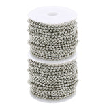 Maxbell 20 Yard/ 2 Roll Stainless Steel Ball Bead Chain for DIY Jewelry 1.5mm Silver